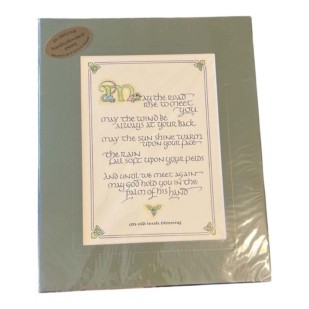 The Gift of the Gab An Old Irish Blessing Hand-Coloured Calligraphy Print